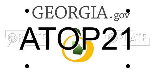 ATOP21 Georgia License Plate