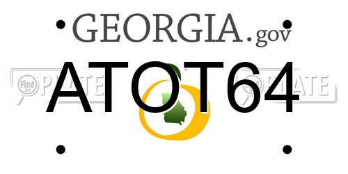ATOT64 Georgia License Plate