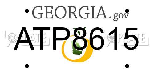 ATP8615 Georgia License Plate