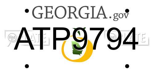 ATP9794 Georgia License Plate