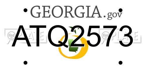 ATQ2573 Georgia License Plate