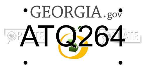 ATQ264 Georgia License Plate
