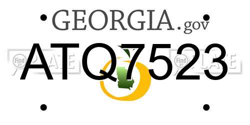 ATQ7523 Georgia License Plate