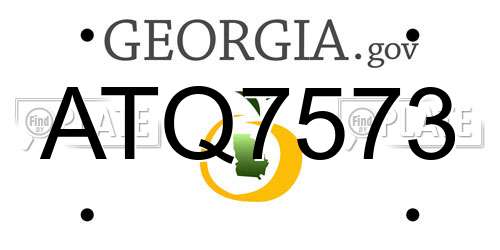 ATQ7573 Georgia License Plate