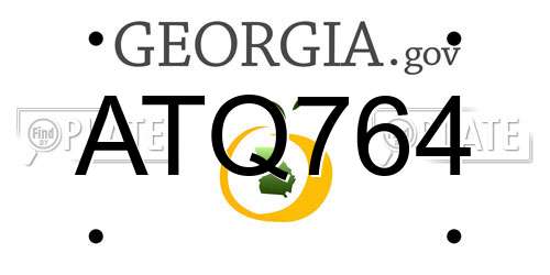 ATQ764 Georgia License Plate