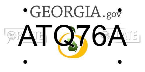 ATQ76A Georgia License Plate
