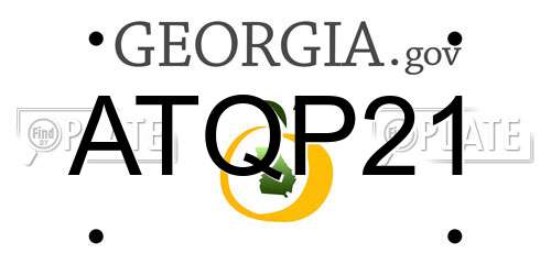 ATQP21 Georgia License Plate