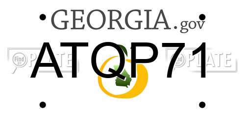 ATQP71 Georgia License Plate