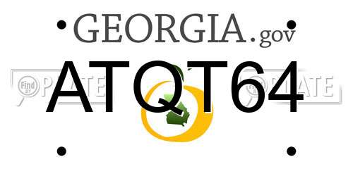 ATQT64 Georgia License Plate