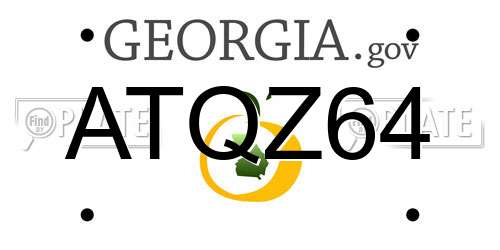 ATQZ64 Georgia License Plate