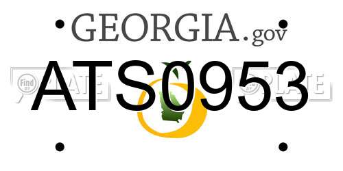 ATS0953 Georgia License Plate
