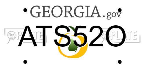 ATS52O Georgia License Plate