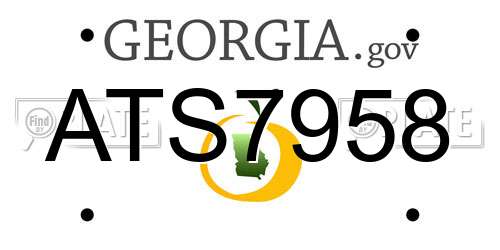 ATS7958 Georgia License Plate