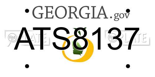 ATS8137 Georgia License Plate