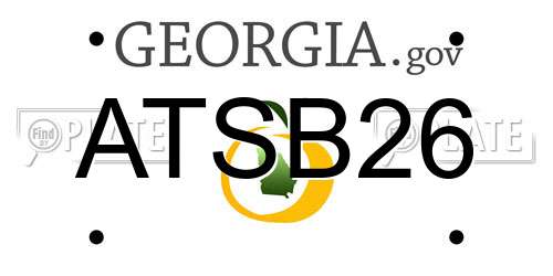 ATSB26 Georgia License Plate