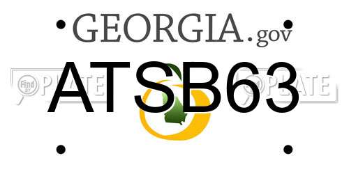 ATSB63 Georgia License Plate