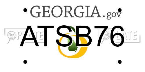 ATSB76 Georgia License Plate
