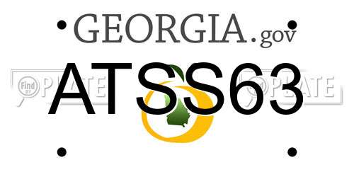 ATSS63 Georgia License Plate