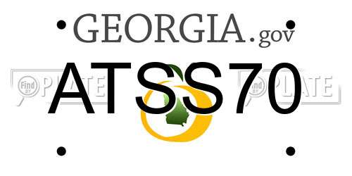 ATSS70 Georgia License Plate