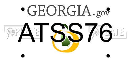 ATSS76 Georgia License Plate