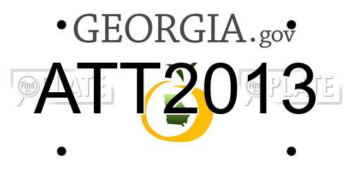 ATT2013 Georgia License Plate