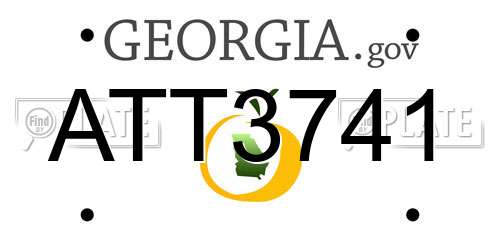 ATT3741 Georgia License Plate