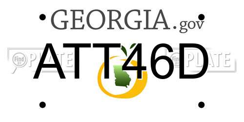 ATT46D Georgia License Plate