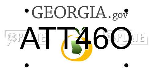 ATT46O Georgia License Plate