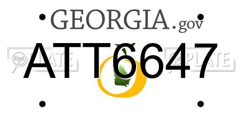 ATT6647 Georgia License Plate