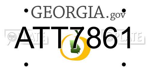 ATT7861 Georgia License Plate