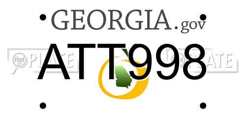ATT998 Georgia License Plate
