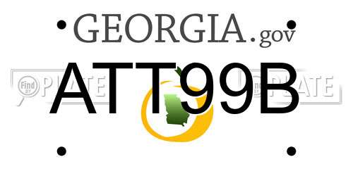 ATT99B Georgia License Plate