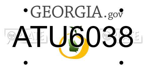 ATU6038 Georgia License Plate