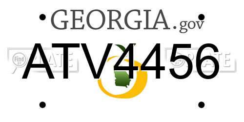 ATV4456 Georgia License Plate