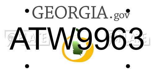 ATW9963 Georgia License Plate