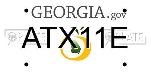 ATX11E Georgia License Plate