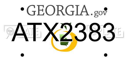 ATX2383 Georgia License Plate