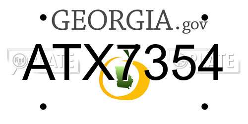 ATX7354 Georgia License Plate