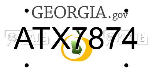 ATX7874 Georgia License Plate