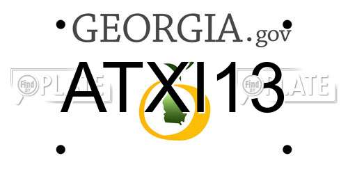 ATXI13 Georgia License Plate