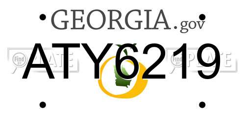 ATY6219 Georgia License Plate