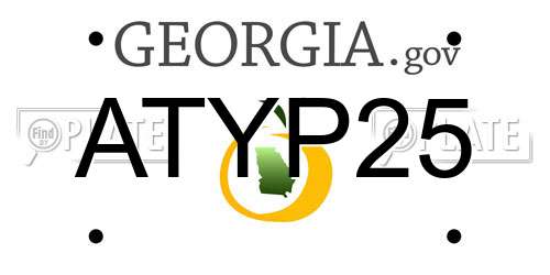 ATYP25 Georgia License Plate