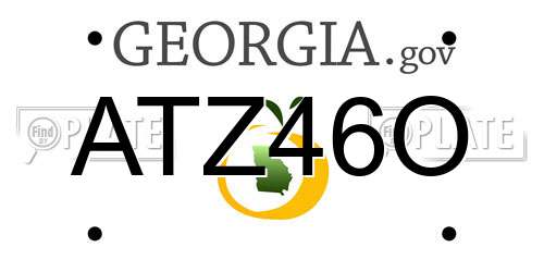 ATZ46O Georgia License Plate