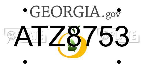 ATZ8753 Georgia License Plate