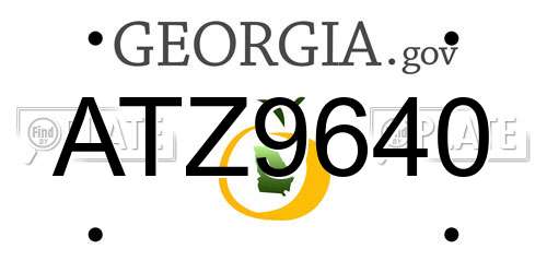ATZ9640 Georgia License Plate