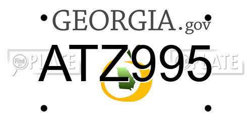 ATZ995 Georgia License Plate