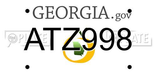 ATZ998 Georgia License Plate