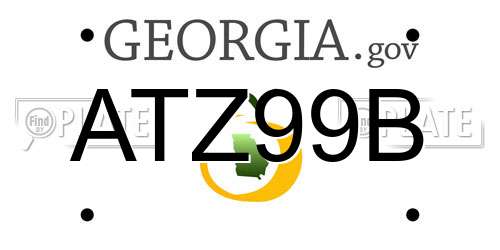 ATZ99B Georgia License Plate