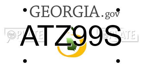 ATZ99S Georgia License Plate
