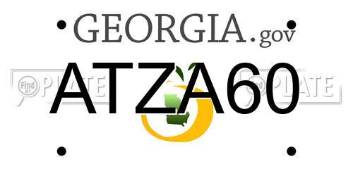 ATZA60 Georgia License Plate